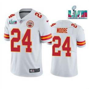 Nike Chiefs 24 Skyy Moore White 2023 Super Bowl LVII Vapor Limited Men Jersey