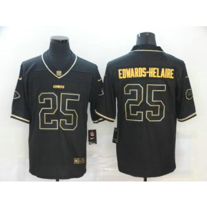 Nike Chiefs 25 Clyde Edwards-Helaire Black Gold Vapor Limited Men Jersey
