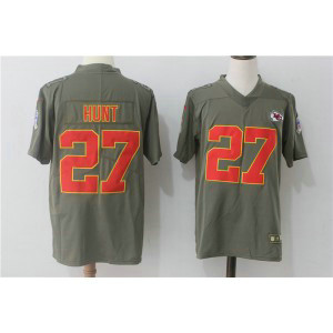 Nike Chiefs 27 Kareem Hunt Olive 2017 Salute To Service Limited Men Jersey