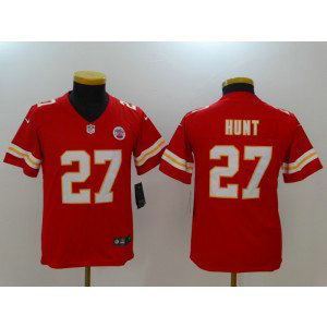 Nike Chiefs 27 Kareem Hunt Red Vapor Untouchable Limited Youth Jersey