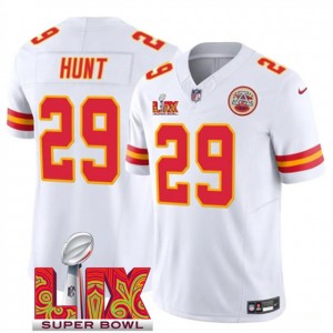 Nike Chiefs 29 Kareem Hunt White 2025 Super Bowl LIX F.U.S.E. Vapor Limited Men Jersey