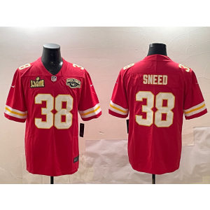 Nike Chiefs 38 L'Jarius Sneed Red 2025 Super Bowl LIX Vapor Limited Men Jersey