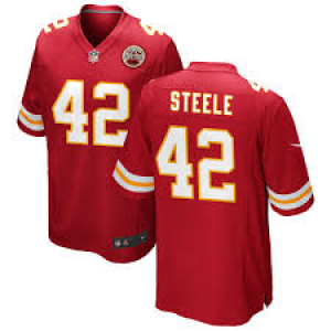 Nike Chiefs 42 Carson Steele Red Vapor Untouchable Limited Men Jersey