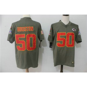 Nike Chiefs 50 Justin Houston Olive 2017 Salute To Service Limited Men Jersey