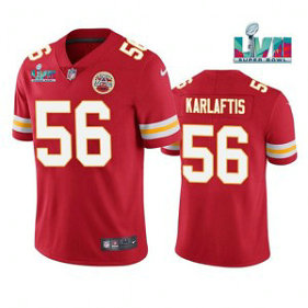 Nike Chiefs 56 George Karlaftis Red 2023 Super Bowl LVII Vapor Limited Men Jersey