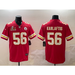 Nike Chiefs 56 George Karlaftis Red 2025 Super Bowl LIX Vapor Limited Men Jersey