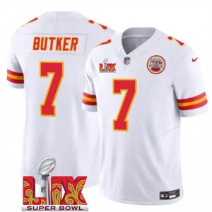 Nike Chiefs 7 Harrison Butker White 2025 Super Bowl LIX F.U.S.E. Vapor Limited Men Jersey