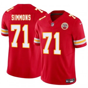 Nike Chiefs 71 Josh Simmons Red 2025 Draft F.U.S.E. Vapor Limited Men Jersey