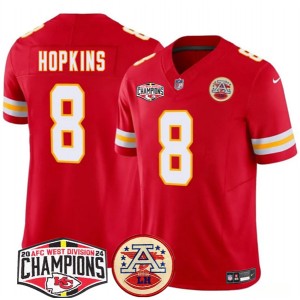 Nike Chiefs 8 DeAndre Hopkins Red 2024 AFC West Division Champions F.U.S.E. Vapor Limited Men Jersey Nike Chiefs 8 DeAndre Hopkins Red 2024 AFC West Division Champions F.U.S.E. Vapor Limited Men Jersey