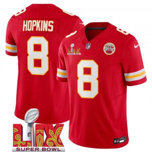 Nike Chiefs 8 DeAndre Hopkins Red 2025 Super Bowl LIX F.U.S.E. Vapor Limited Men Jersey