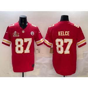 Nike Chiefs 87 Kelce Red 2025 Super Bowl LIX F.U.S.E. Vapor Limited Men Jersey