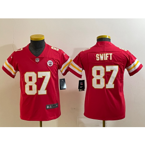Nike Chiefs 87 Taylor Swift Red Vapor Untouchable Limited Youth Jersey