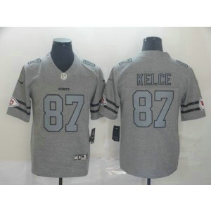 Nike Chiefs 87 Travis Kelce 2019 Gray Gridiron Gray Vapor Untouchable Limited Men Jersey