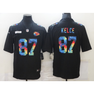 Nike Chiefs 87 Travis Kelce 2020 Black Crucial Catch Limited Men Jersey