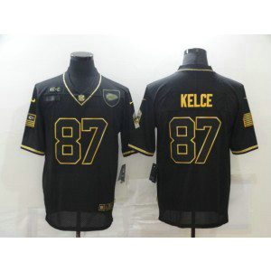 Nike Chiefs 87 Travis Kelce 2020 Black Salute To Service Limited Men Jersey