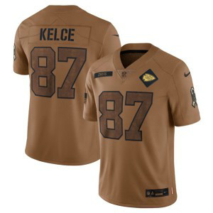 Nike Chiefs 87 Travis Kelce 2023 Brown Salute To Service Limited Men Jersey