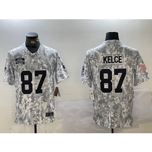 Nike Chiefs 87 Travis Kelce Arctic Camo 2024 F.U.S.E. Salute to Service Limited Men Jersey
