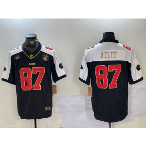 Nike Chiefs 87 Travis Kelce Black Thanksgiving Day F.U.S.E. Vapor Limited Men Jersey