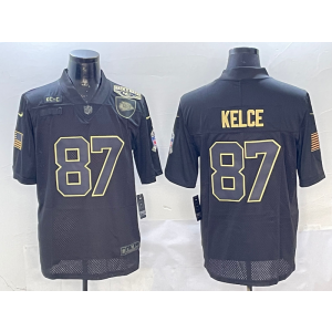 Nike Chiefs 87 Travis Kelce Black Vapor Limited Men Jersey with Patch