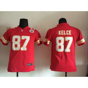 Nike Chiefs 87 Travis Kelce Red Team Color Youth Stitched NFL