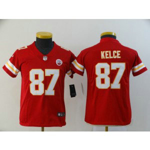 Nike Chiefs 87 Travis Kelce Red Vapor Untouchable Limited Youth Jersey