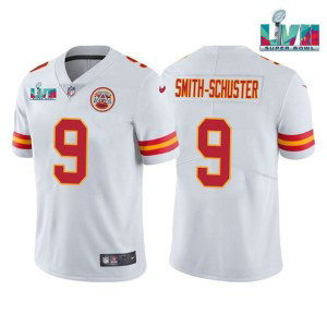 Nike Chiefs 9 JuJu Smith-Schuster White 2023 Super Bowl LVII Vapor Limited Men Jersey