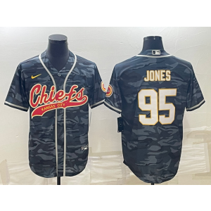 Nike Chiefs 95 Chris Jones Black Camo Vapor Baseball Limited Men Jersey