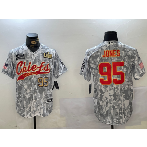 Nike Chiefs 95 Chris Jones Camo Vapor Baseball Limited Men Jersey