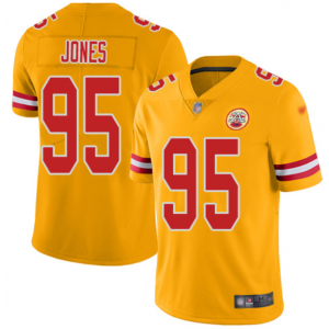 Nike Chiefs 95 Chris Jones Gold Inverted Legend Limited Men Jersey