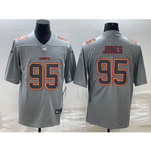 Nike Chiefs 95 Chris Jones Grey Vapor Limited Men Jersey