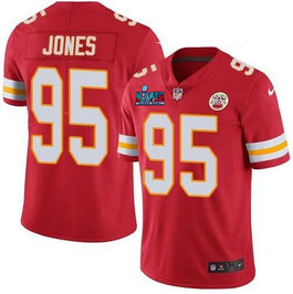 Nike Chiefs 95 Chris Jones Red 2023 Super Bowl LVII Vapor Limited Jersey