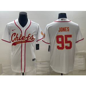 Nike Chiefs 95 Chris Jones White Vapor Baseball Limited Men Jersey
