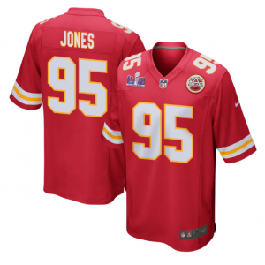 Nike Chiefs 95 Jones Red 2024 Super Bowl LVIII Vapor Limited Men Jersey