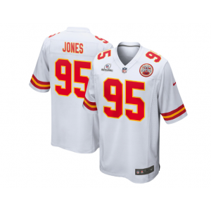 Nike Chiefs 95 Jones White 2024 Super Bowl LVIII Vapor Limited Men Jersey
