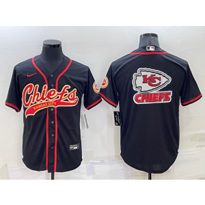 Nike Chiefs Blank Black Vapor Baseball Logo Limited Men Jersey