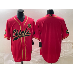 Nike Chiefs Blank Red Gold Baseball Vapor Limited Men Jersey