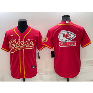 Nike Chiefs Blank Red Vapor Baseball Logo Limited Men Jersey