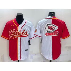 Nike Chiefs Blank White Red Split Vapor Baseball Limited Men Jersey