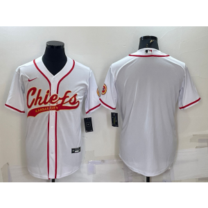 Nike Chiefs Blank White Vapor Baseball Limited Men Jersey