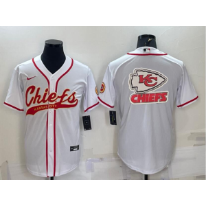 Nike Chiefs Blank White Vapor Baseball Logo Limited Men Jersey
