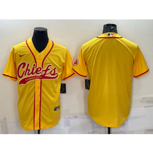 Nike Chiefs Blank Yellow Vapor Baseball Limited Men Jersey