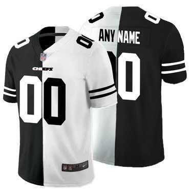 Nike Chiefs Customized Black And White Split Vapor Untouchable Limited Jersey