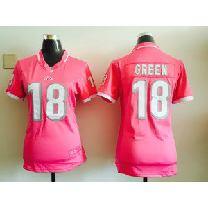 Nike Cincinnati Bengals 18 A.J. Green Pink Women Jersey