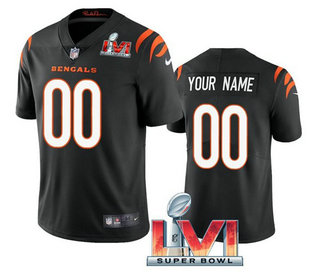 Nike Cincinnati Bengals Customized Black 2022 Super Bowl LVI Vapor Limited Men Jersey