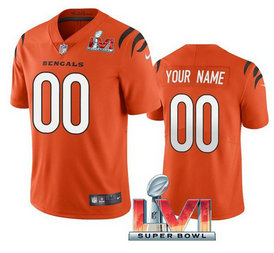 Nike Cincinnati Bengals Customized Orange 2022 Super Bowl LVI Vapor Limited Men Jersey
