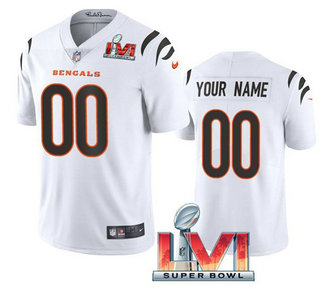 Nike Cincinnati Bengals Customized White 2022 Super Bowl LVI Vapor Limited Men Jersey