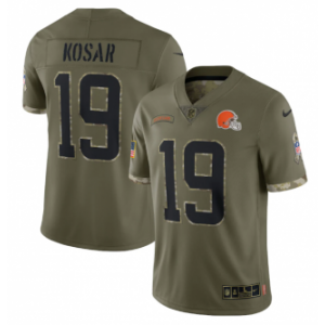 Nike Cleveland Browns 19 Bernie Kosar Olive 2022 Salute To Service Limited Men Jersey