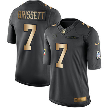 Nike Colts #7 Jacoby Brissett Black Men's Stitched NFL Limited Gold Salute To Service Jersey