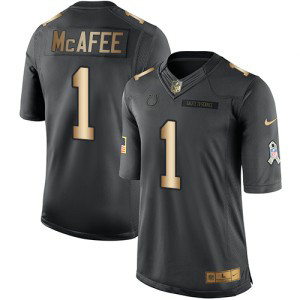 Nike Colts 1 Pat McAfee Anthracite Gold Salute to Service Limited Men Jersey