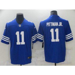 Nike Colts 11 Michael Pittman JR Blue Vapor Untouchable Limited Men Jersey